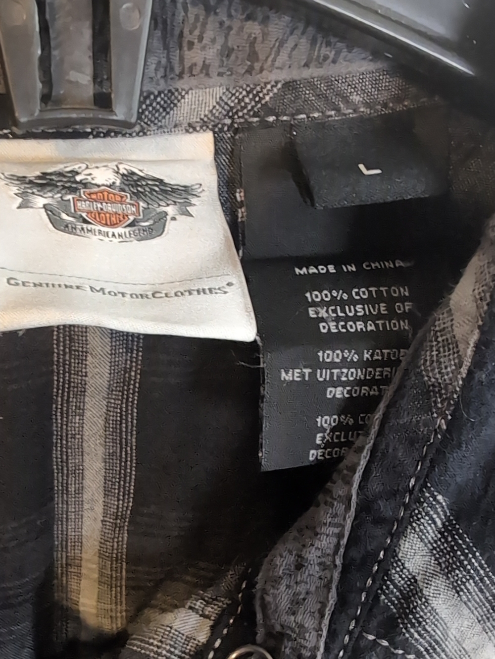 Harley Davidson Button Up Flannel womens Large - Picture 4 of 8